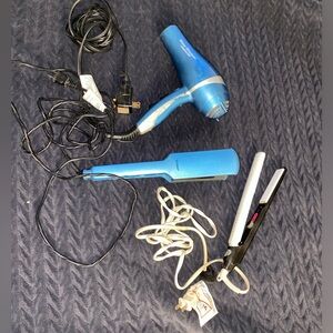 3 flat iron plus hair dryer
